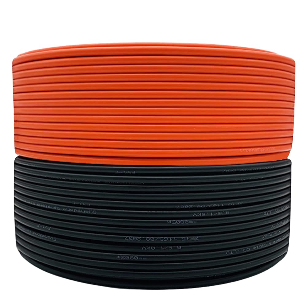 328Ft Solar Panel Cable 11AWG(4 mm2) Solar Panel Extension Cable Tinned Copper Wire for Outdoor Solar Systems(100m Red+100m Black)