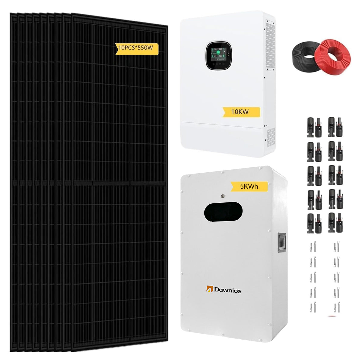 DDP to US inland - 10KW Off Grid Solar System Complete Kit 48V 5KWH Ki
