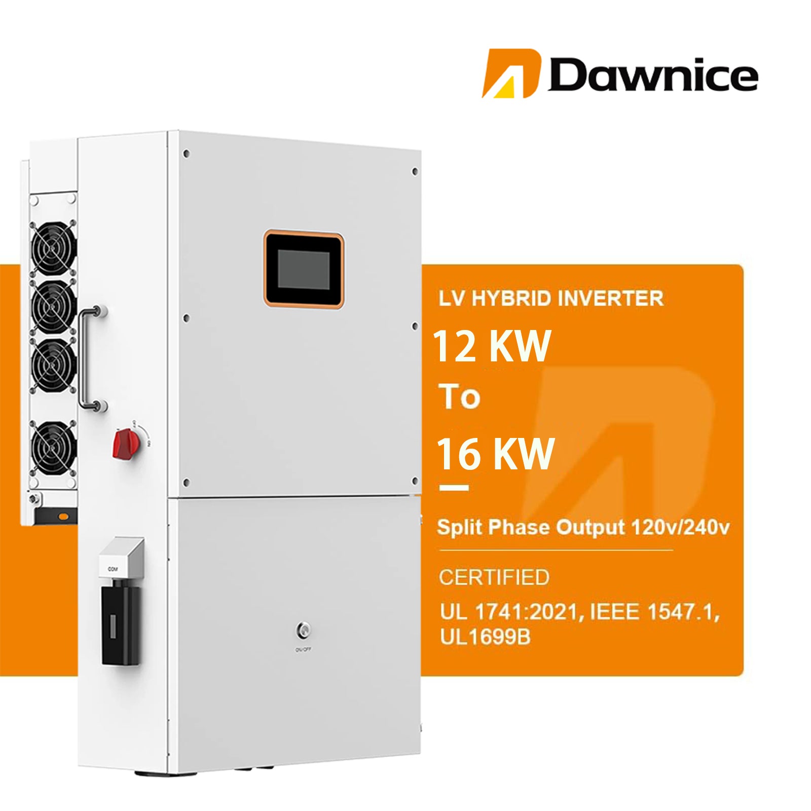 16KW Hybrid Solar Inverter 48V DC to 120V/240V