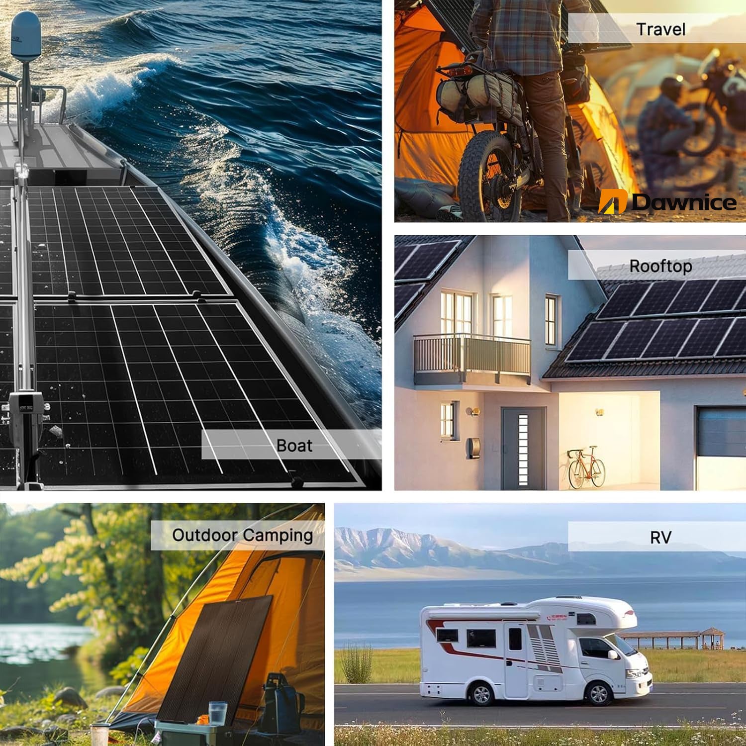 DDP to Hawaii - Dawnice 10KW Hybrid Solar Power System Complete Kit 20PCS 550W Solar Panel (11KW) +1Sets 48V 10KW Split Phase Inverter Built in MPPT+ 2Sets-51.2V 206Ah 10kwh Whole House Storage LiFePO4 Lithium Battery with Mounting Bracket for Roof