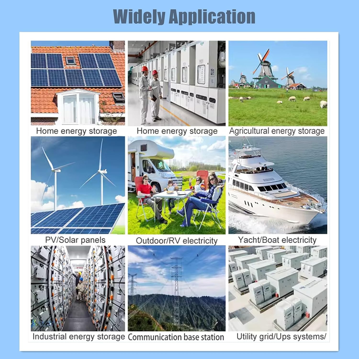 51.2V 314Ah 16kWh LifePO4 Batteries with 10KW Hybrid Inverter