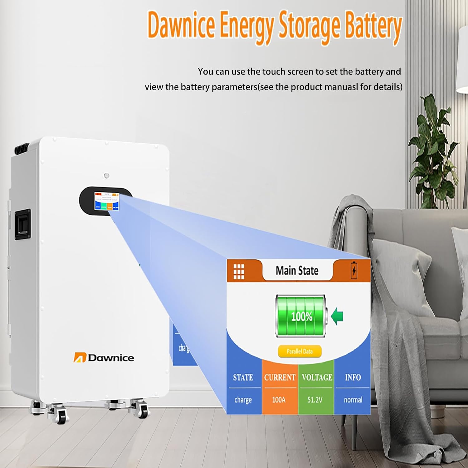 51.2V 314Ah 16kWh LifePO4 Lithium Solar Batteries Built in 150A BMS 12KW Hybrid Inverter Built in 2 MPPT Charge Controll Home Energy Storage Power Supply DC to AC Intelligent Monitoring