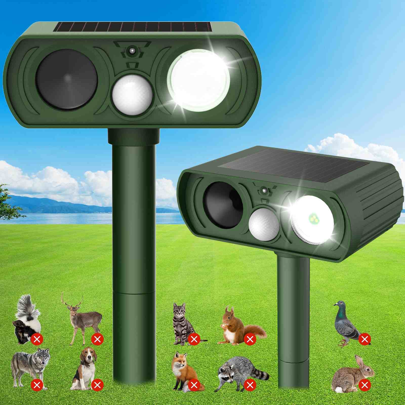 Solar Ultrasonic Animal Repellent Outdoor 1 Pack