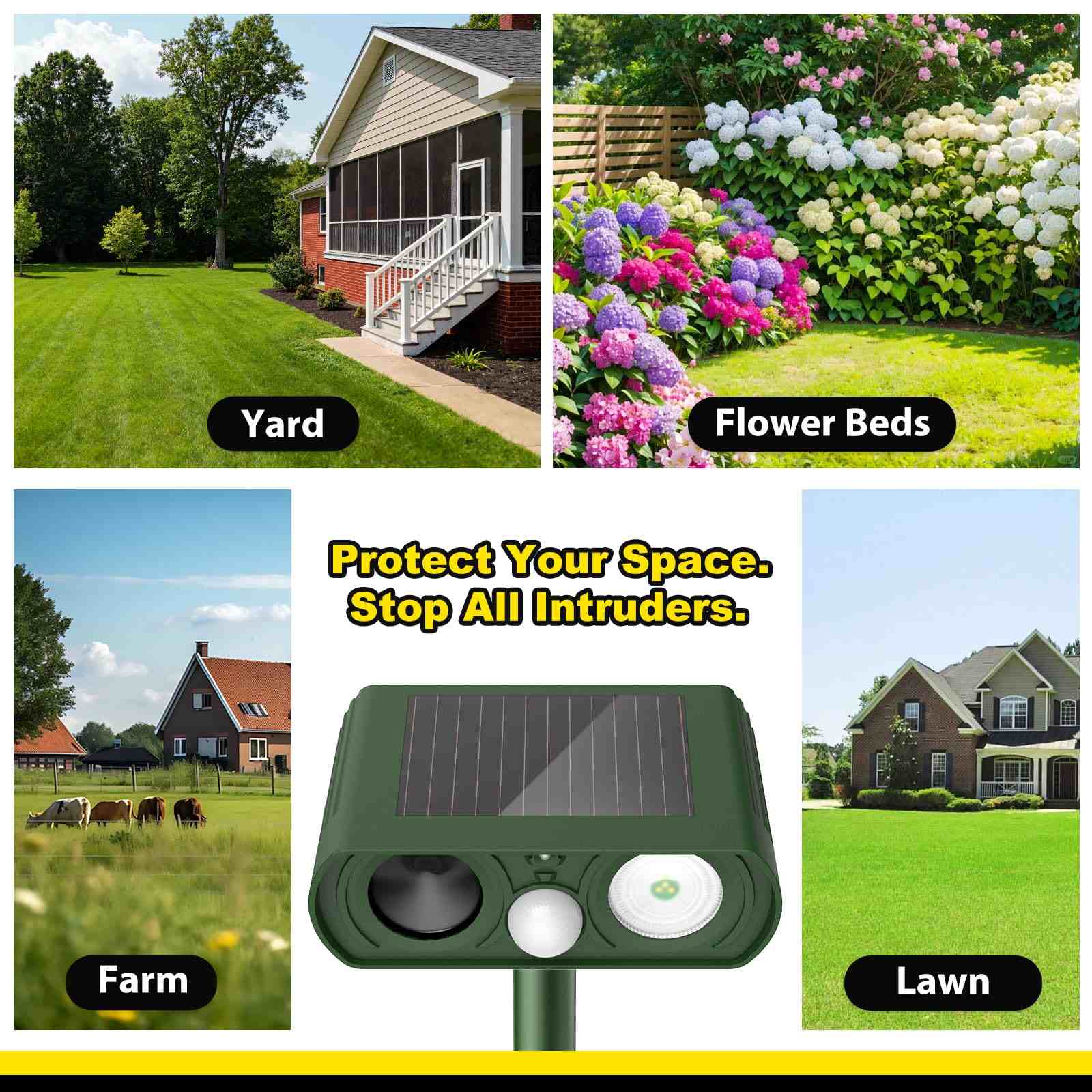 Solar Ultrasonic Animal Repellent Outdoor 1 Pack