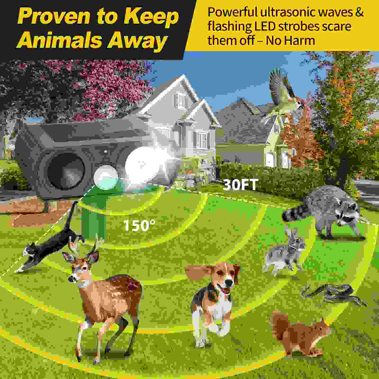 Solar Ultrasonic Animal Repellent Outdoor 1 Pack