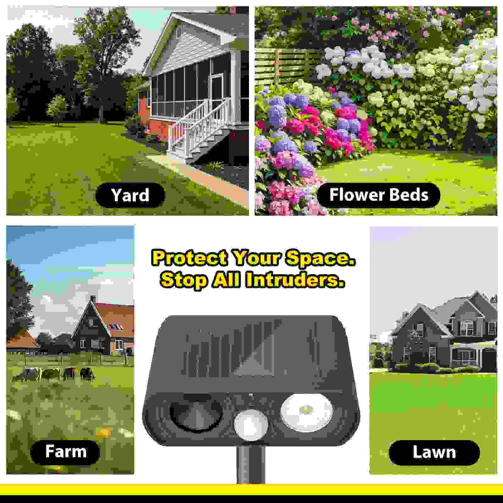 Solar Ultrasonic Animal Repellent Outdoor 1 Pack