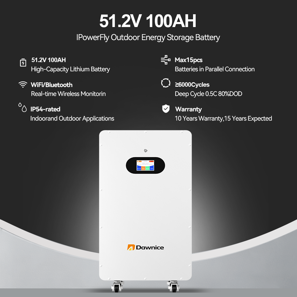 Dawnice 5KWh Solar Battery 48V 100Ah LifePO4 Lithium Solar