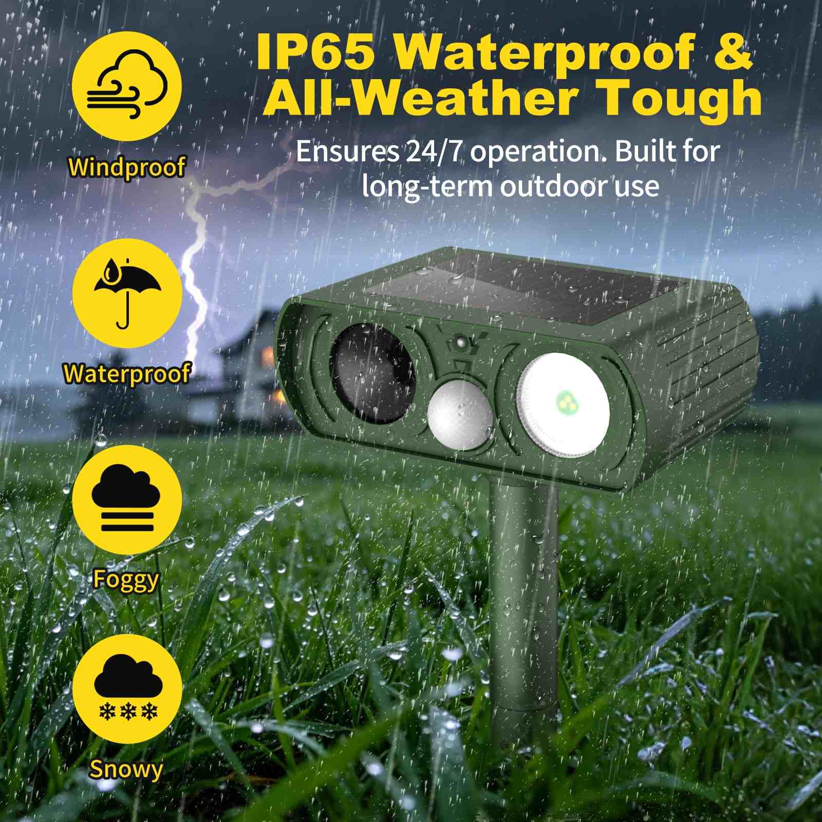 Solar Ultrasonic Animal Repellent Outdoor 1 Pack